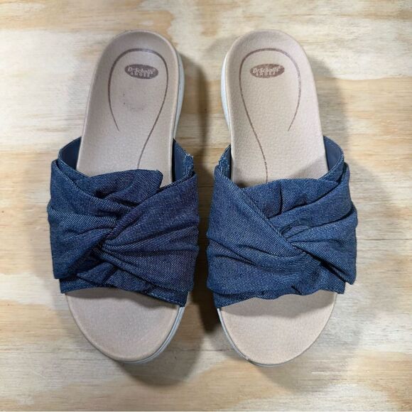 Dr Scholl’s Denim Slide Sandals Women’s Size 7 - Picture 2 of 6